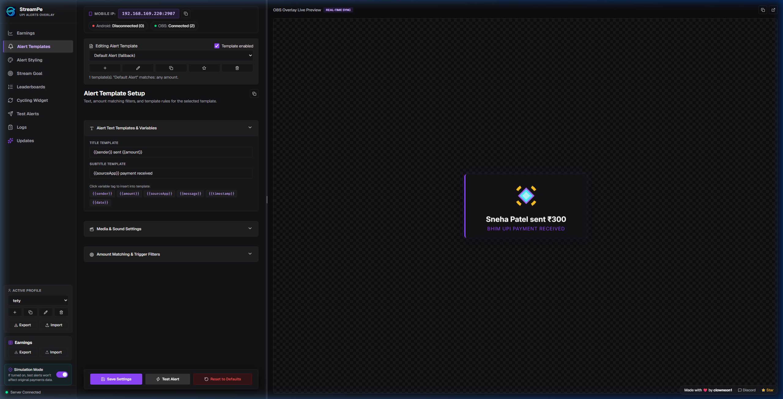 Live Alert Customizer & OBS Preview Grid
